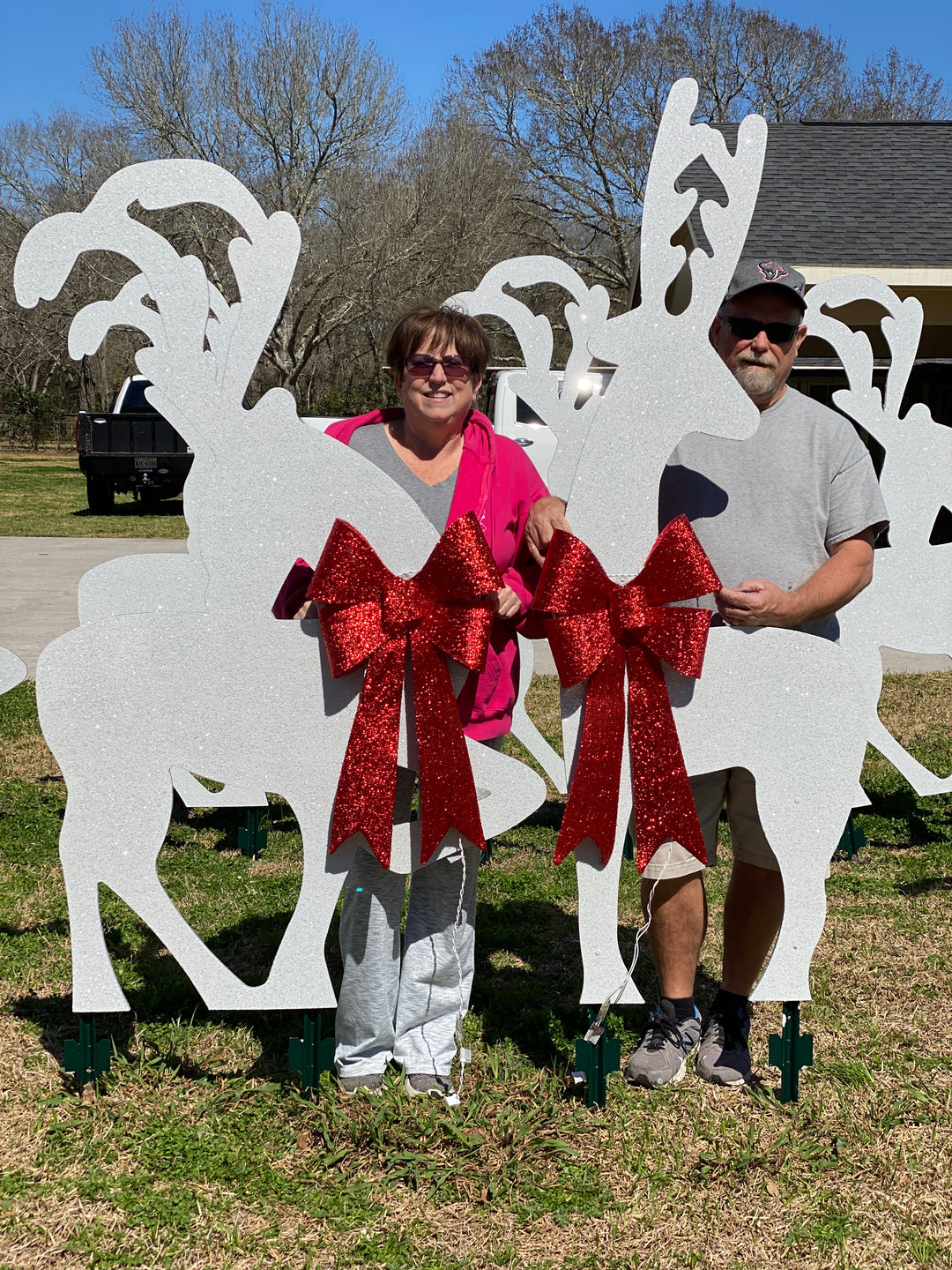 Glittering and Painting Christmas Silhouette Deer Christmas Yard Art