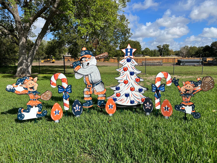 Houston Baseball Christmas Yard Art