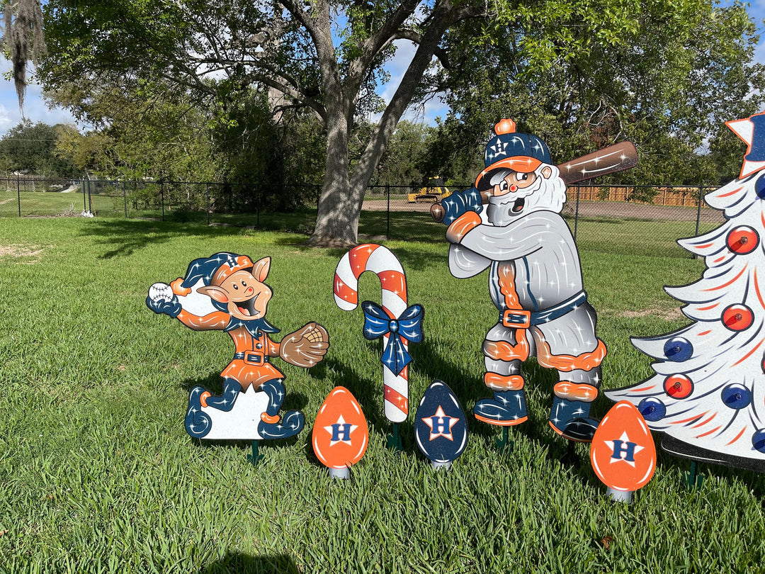 Houston Baseball Christmas Yard Art