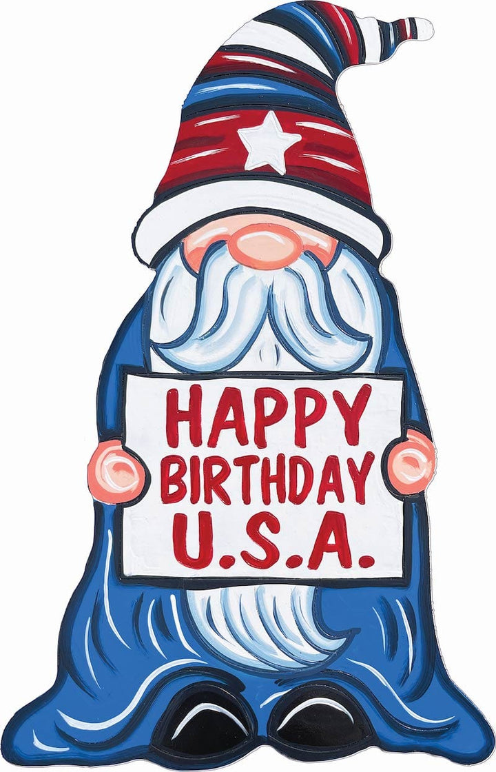 Patriotic Happy Birthday USA Gnome Yard Art Decoration