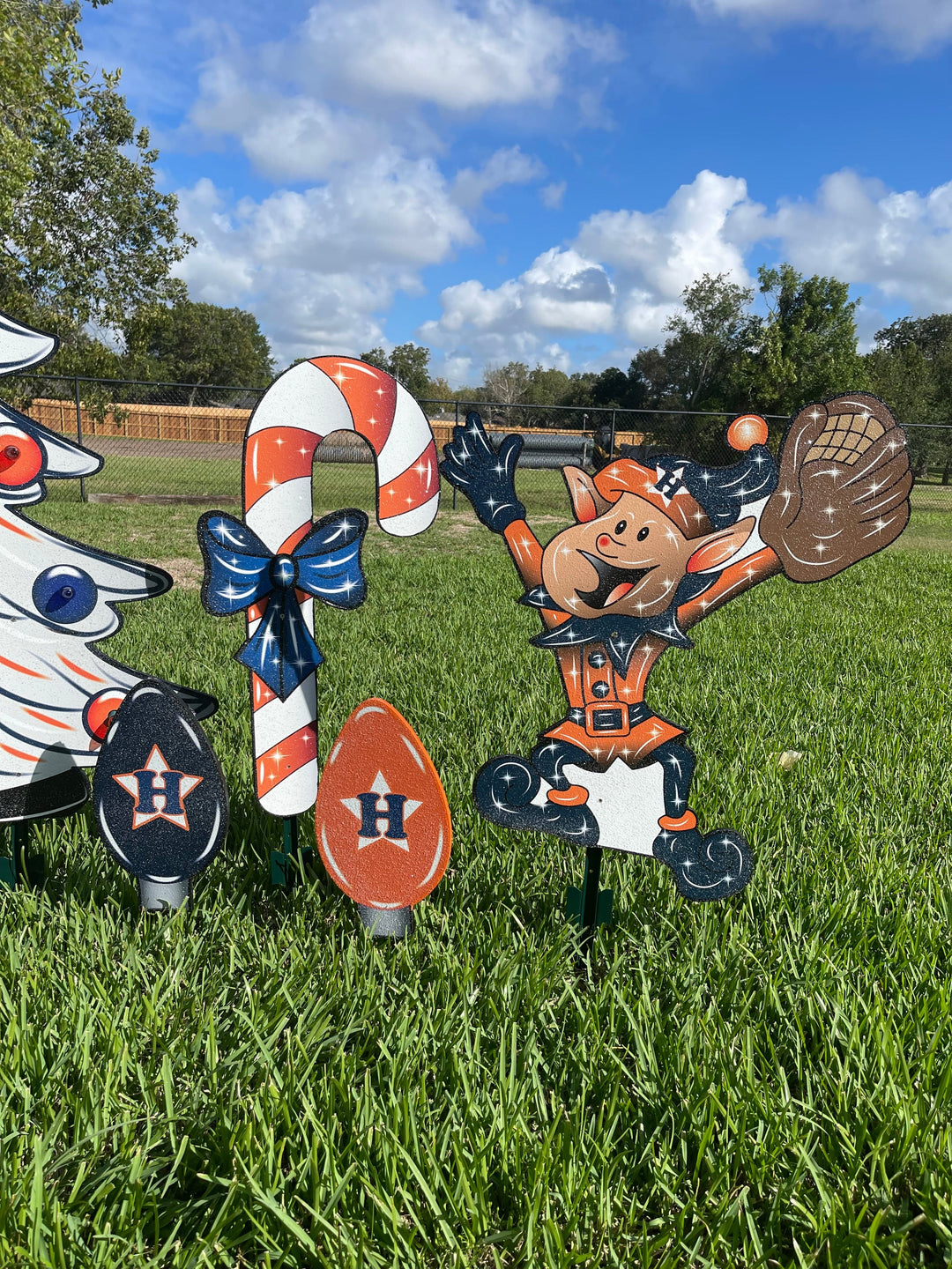 Houston Baseball Christmas Yard Art