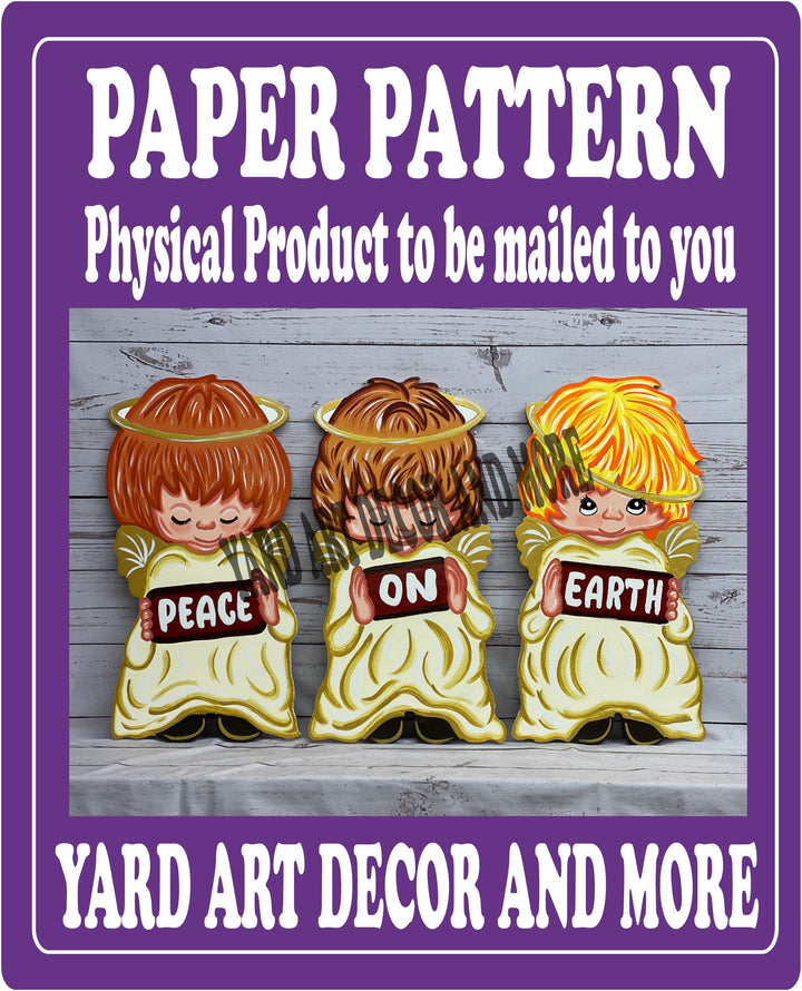 Christmas Praying Peace on Earth Angels Yard art Paper Pattern