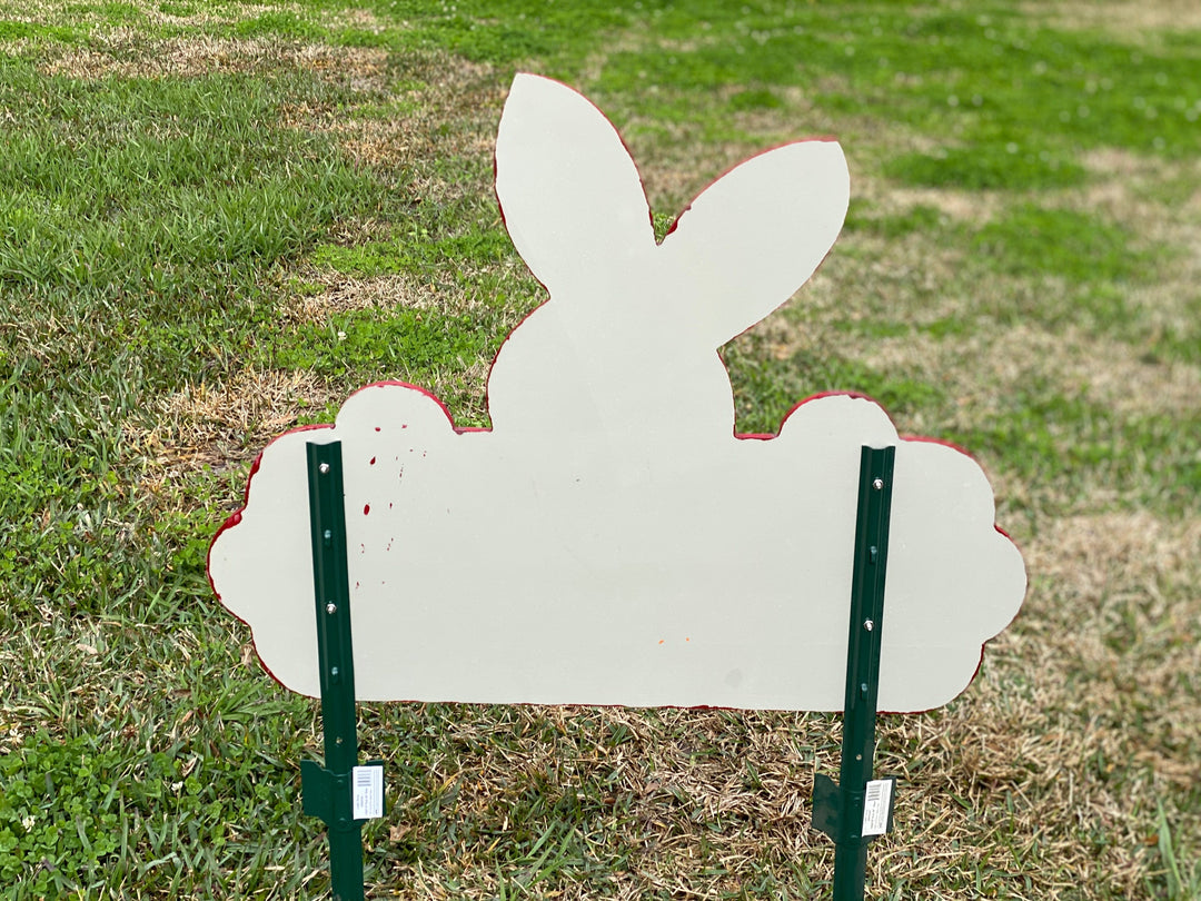 back view of Happy Easter yard sign