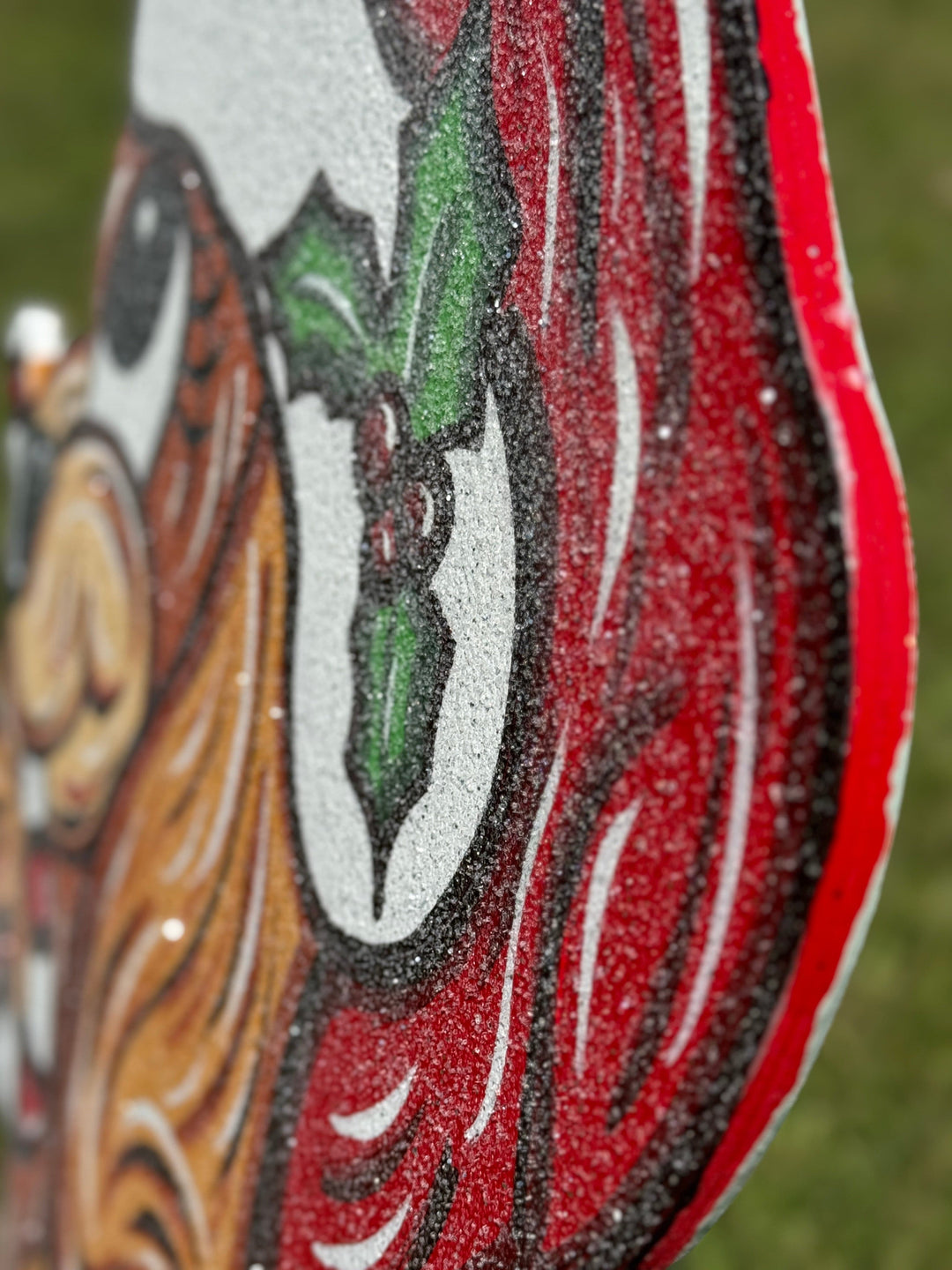 Christmas Dog with Candy Cane Yard Art Decoration