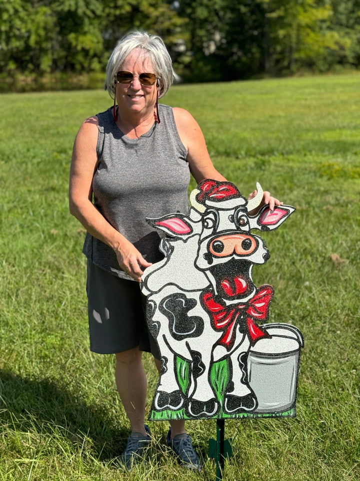 Christmas Cow Outdoor Decor