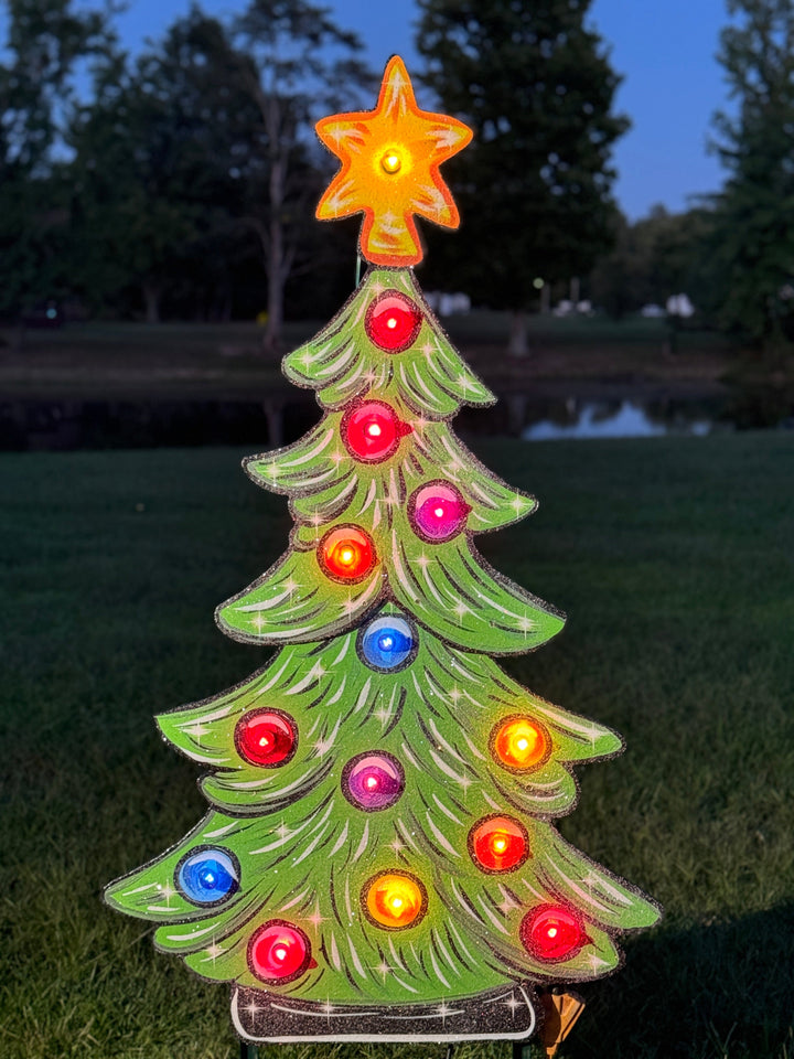 Lighted Christmas Tree 60" Christmas Yard Art