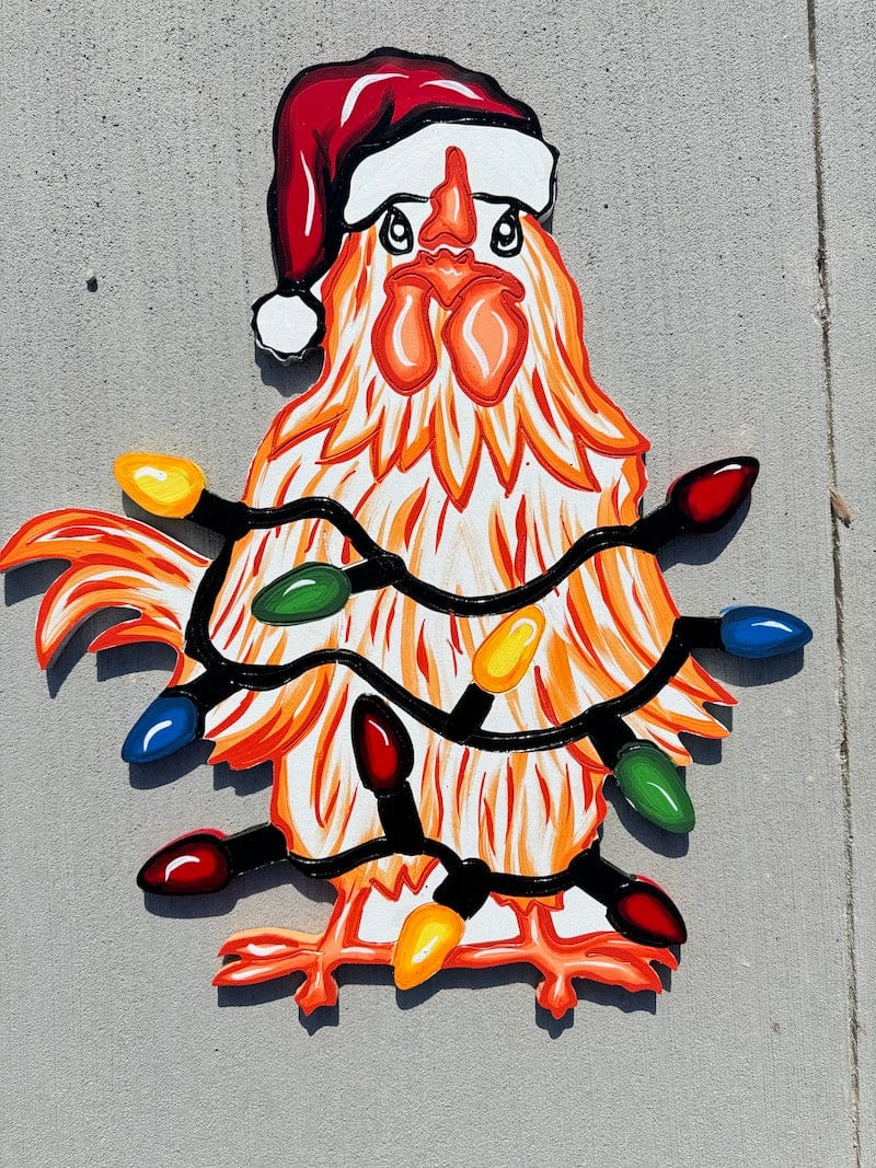 Christmas Chicken Wrapped in Christmas Lights DIY Blank