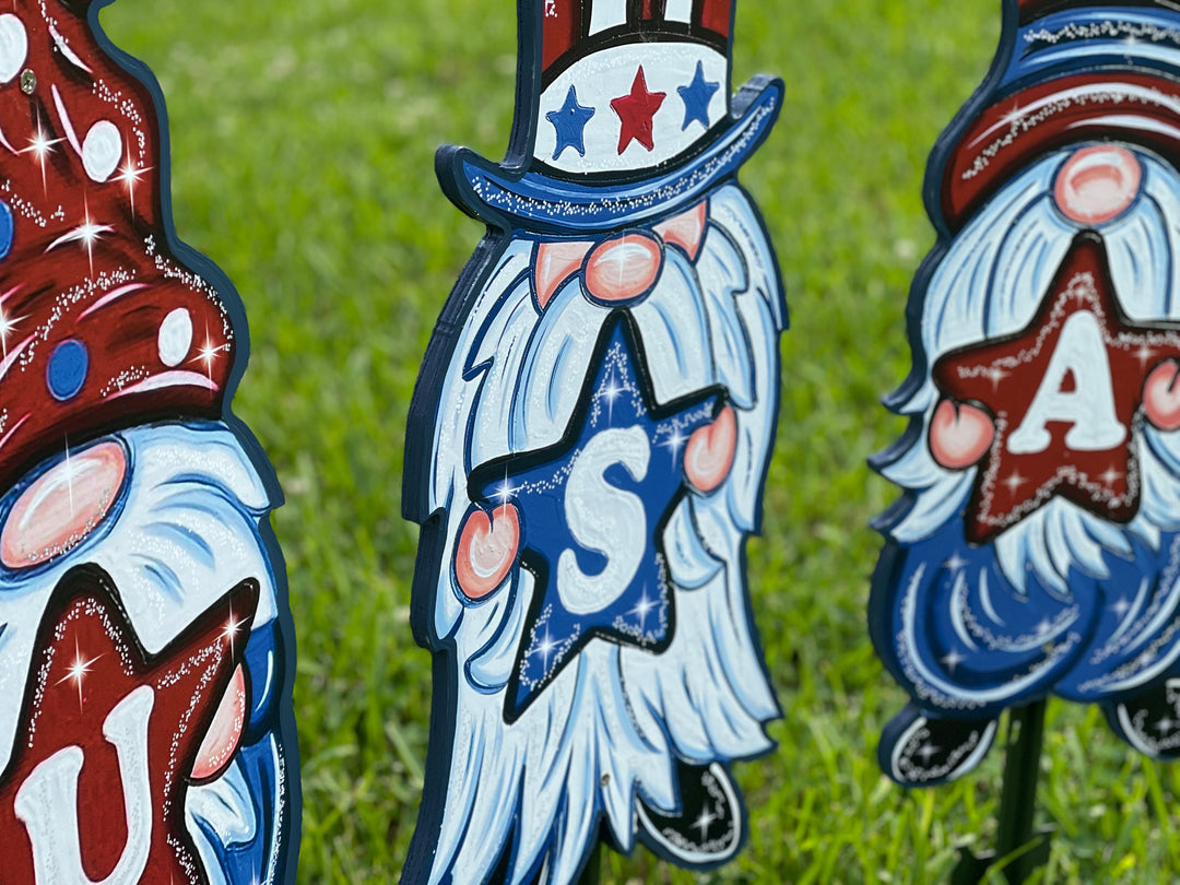 USA Gnomes yard art decorations