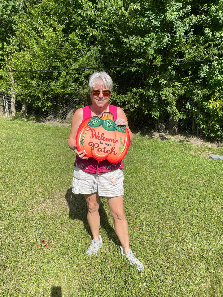 Welcome to our patch pumpkin yard art decor