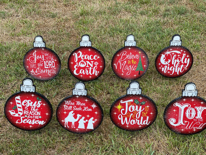 Christmas Bulbs Yard Art Decoration