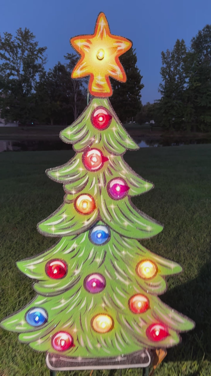 Lighted Christmas Tree 60" Christmas Yard Art