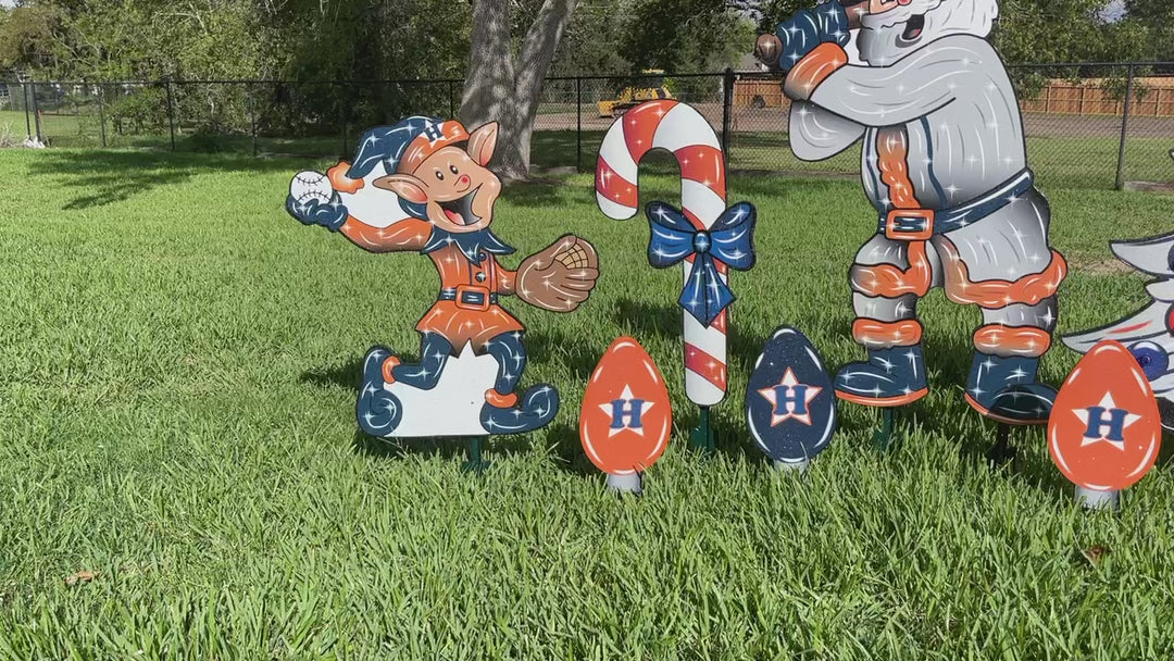 Houston Baseball Christmas Yard Art