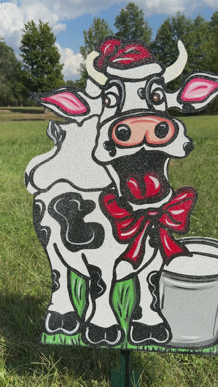 Christmas Cow Outdoor Decor