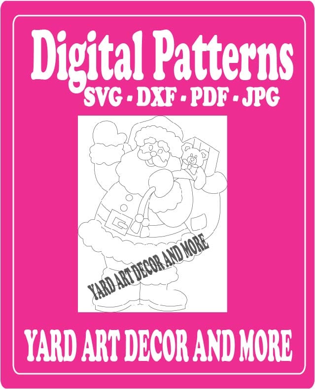 Christmas Santa with Pack Yard Art Digital Template