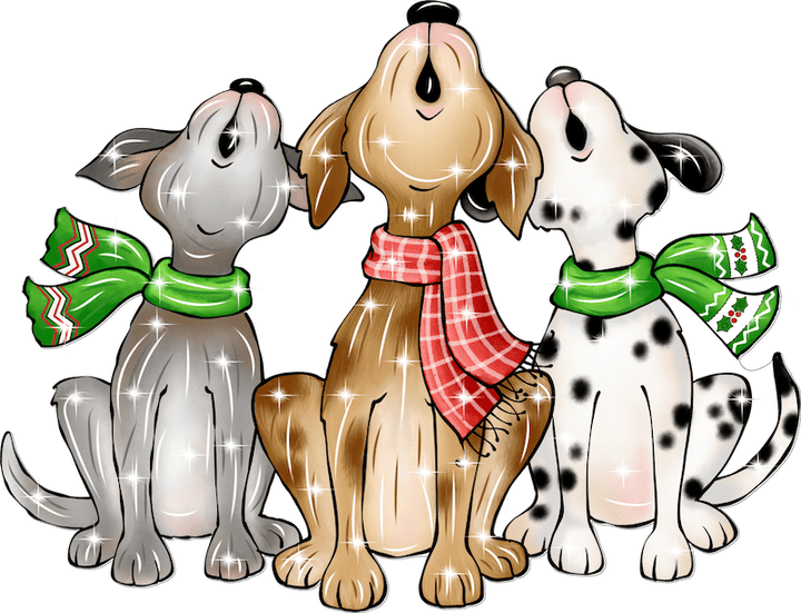 Christmas Singing Dog Trio Yard Art Decoration