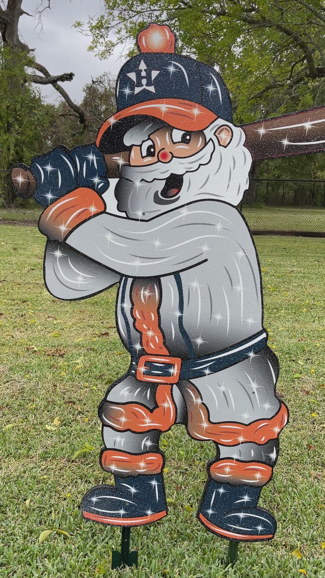 Christmas Astros Baseball Santa yard sign