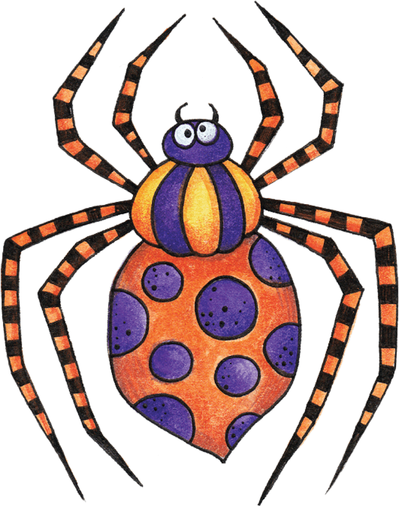 Colorful Spider Halloween Yard Art 