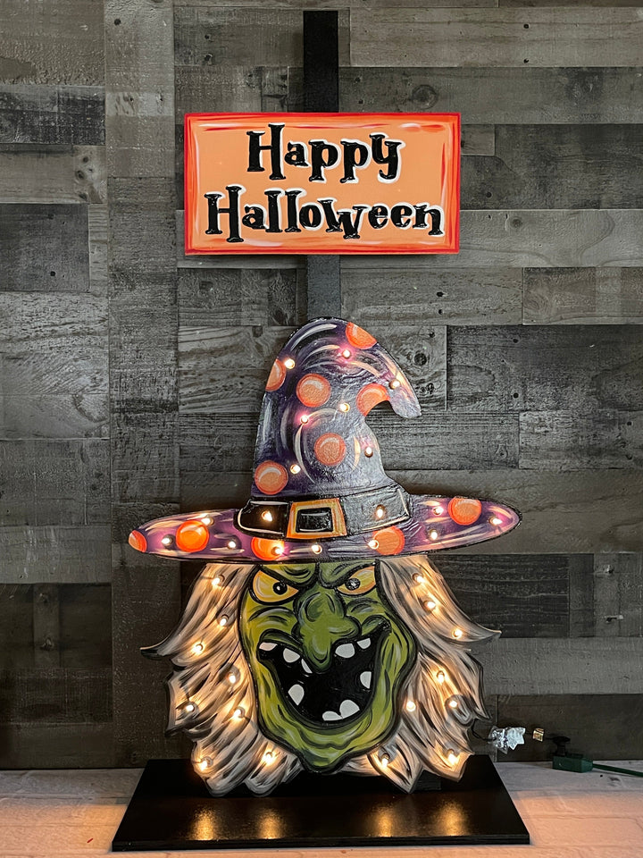 Lighted Witch Face Porch Greeter Blank Painted by you!