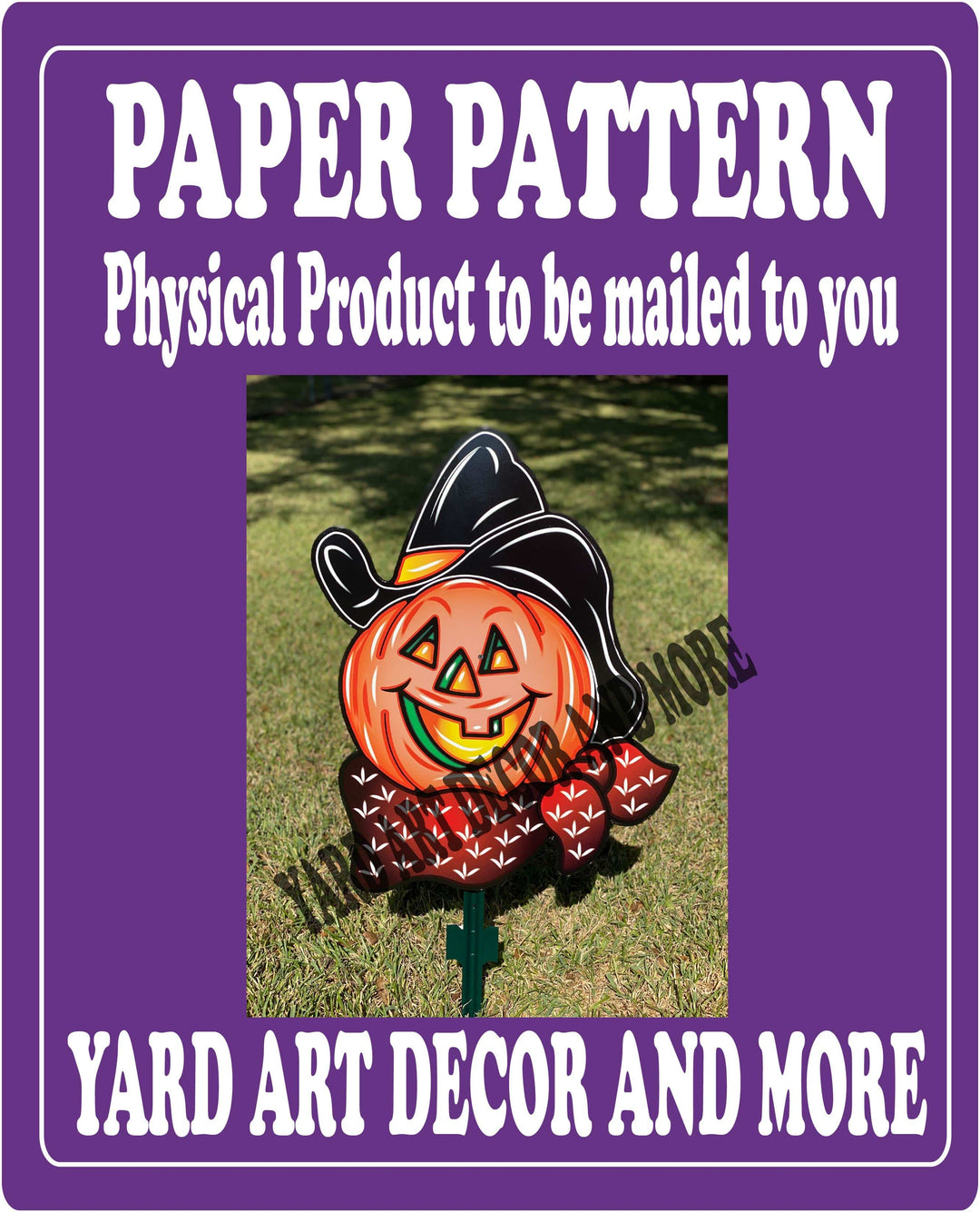 Fall Cowboy Hat Pumpkin Yard Decor Paper Pattern
