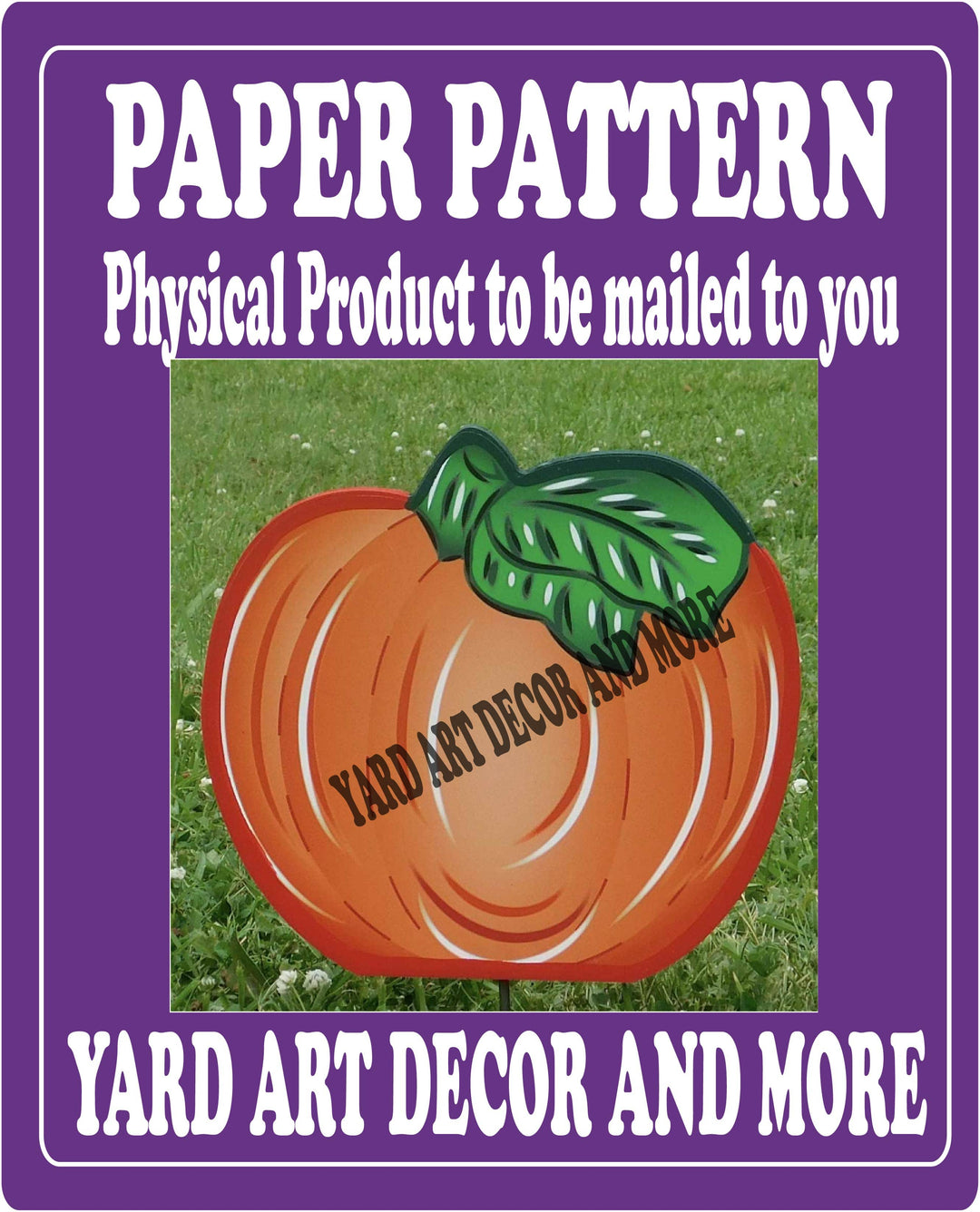 Fall Pumpkin Leaves on Right yard art decor paper pattern