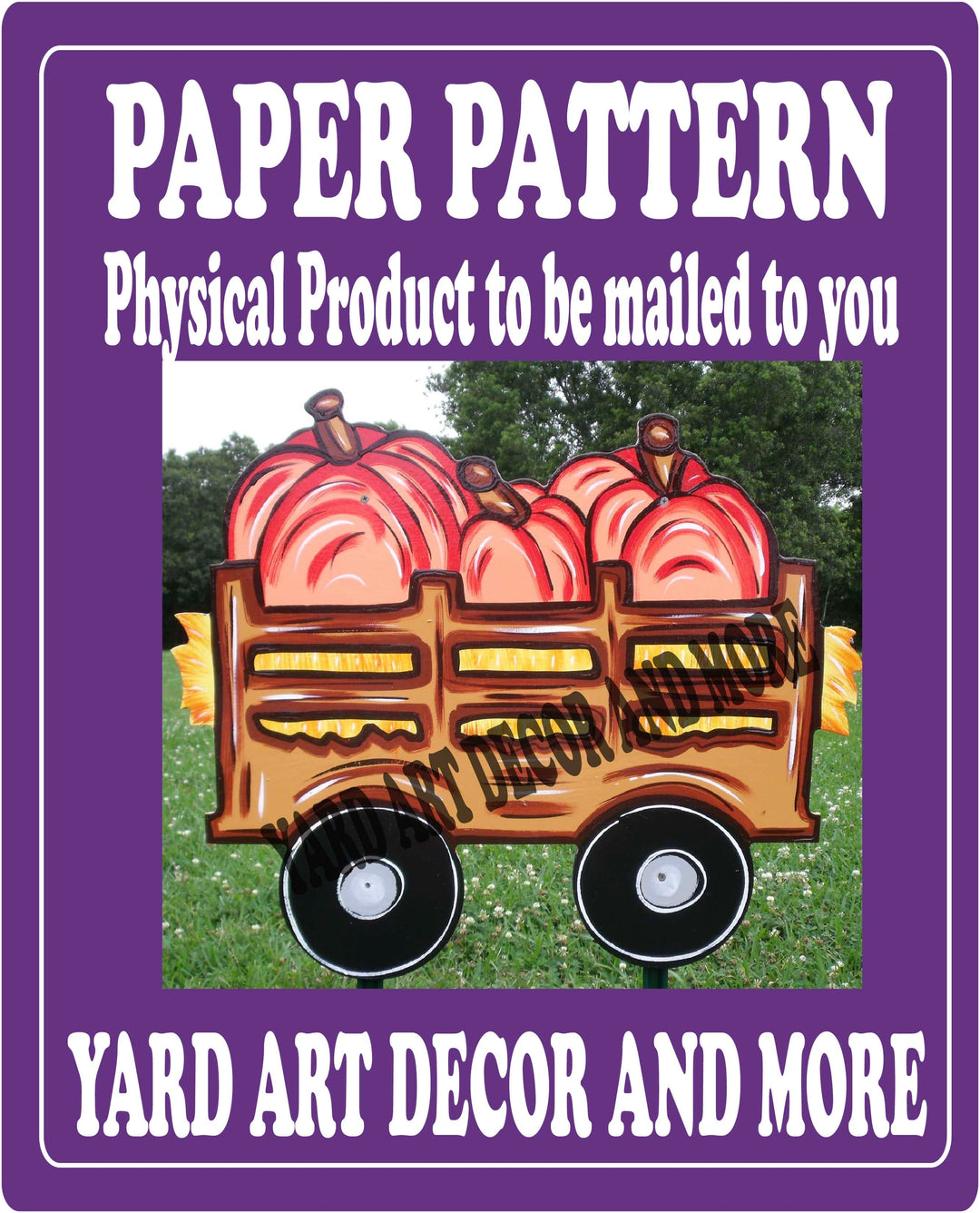 Fall Wagon of Pumpkins Yard Decor Paper Patterns