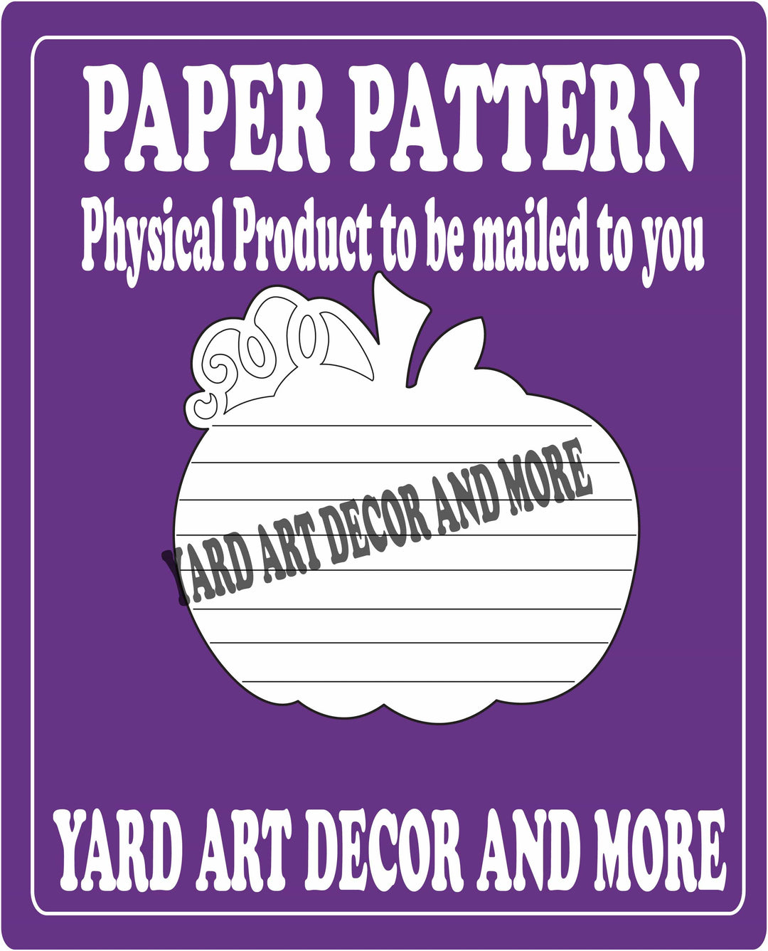 Fall Striped Pumpkin Yard Art Decor Paper Pattern