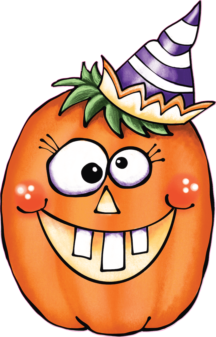 Smiling Pumpkin Party  Hat Yard Art Decorations - Outdoor Yardart Halloween Decorations