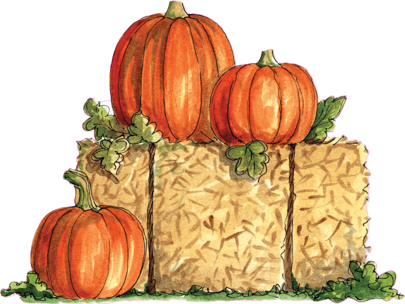 Pumpkins on Hay Bale Yard Art Decoration