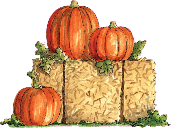 Pumpkins on Hay Bale Yard Art Decoration