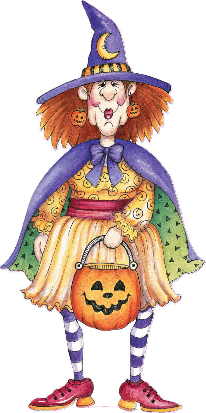 Red Head Witch Halloween yard art