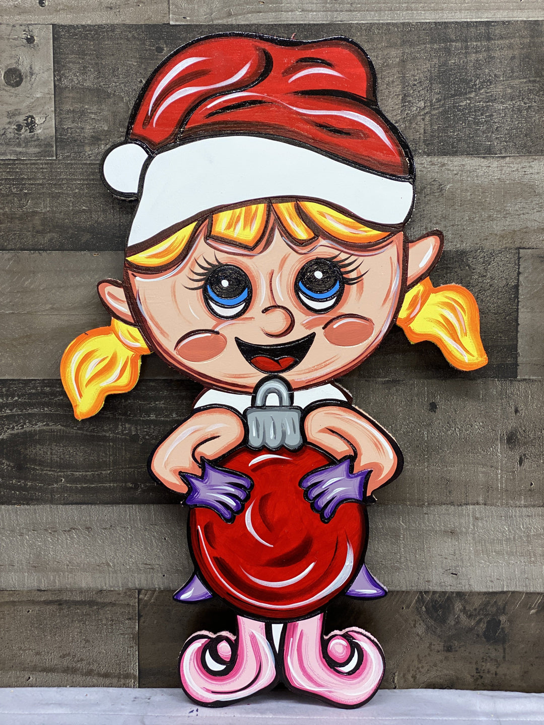 Christmas Yard Art Girl Elf with Bulb Blank Ready to be painted by you