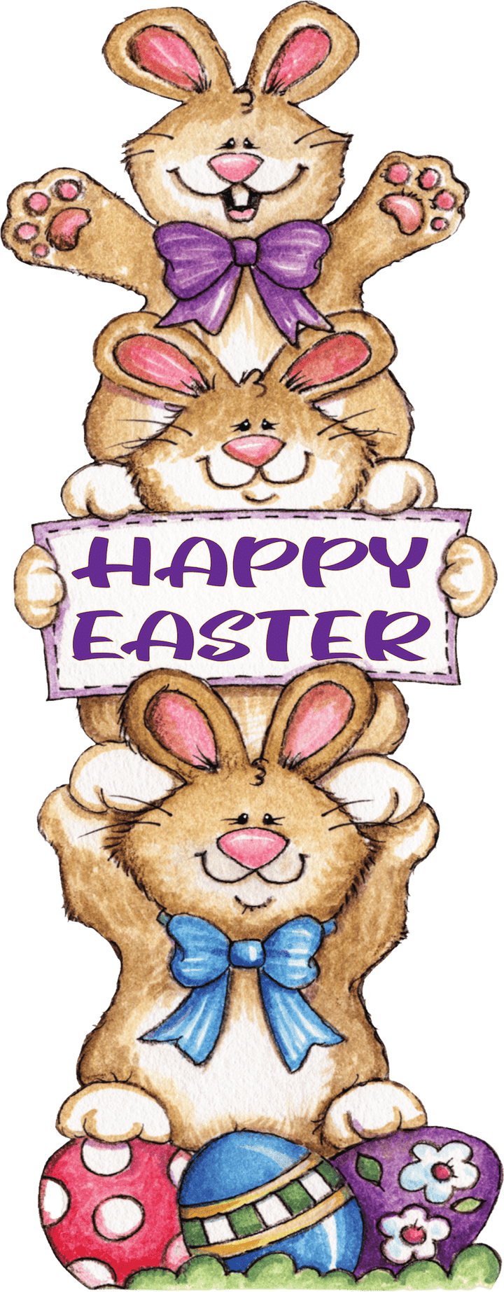 Happy Easter Bunnies Yard Sign Outdoor Decoration