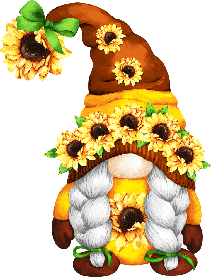 Three Sunflower Gnomes Yard Art Decoration-Sold Separately