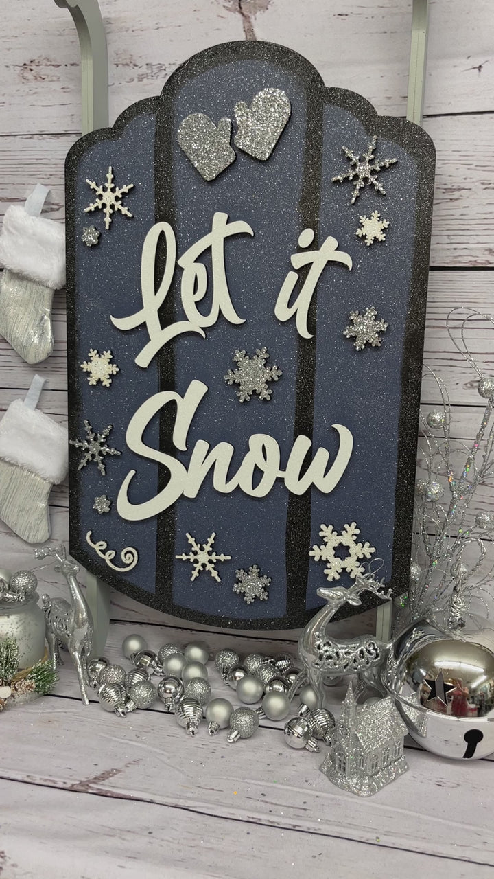 Let It Snow Sled Sign Blank Ready to be Painted by You