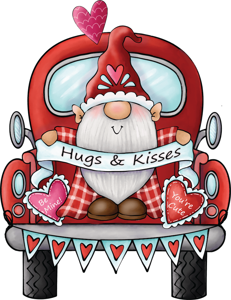 Valentines Gnome Truck Yard Sign