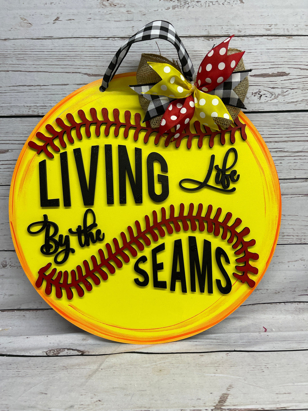 Softball Door Hanger Decor