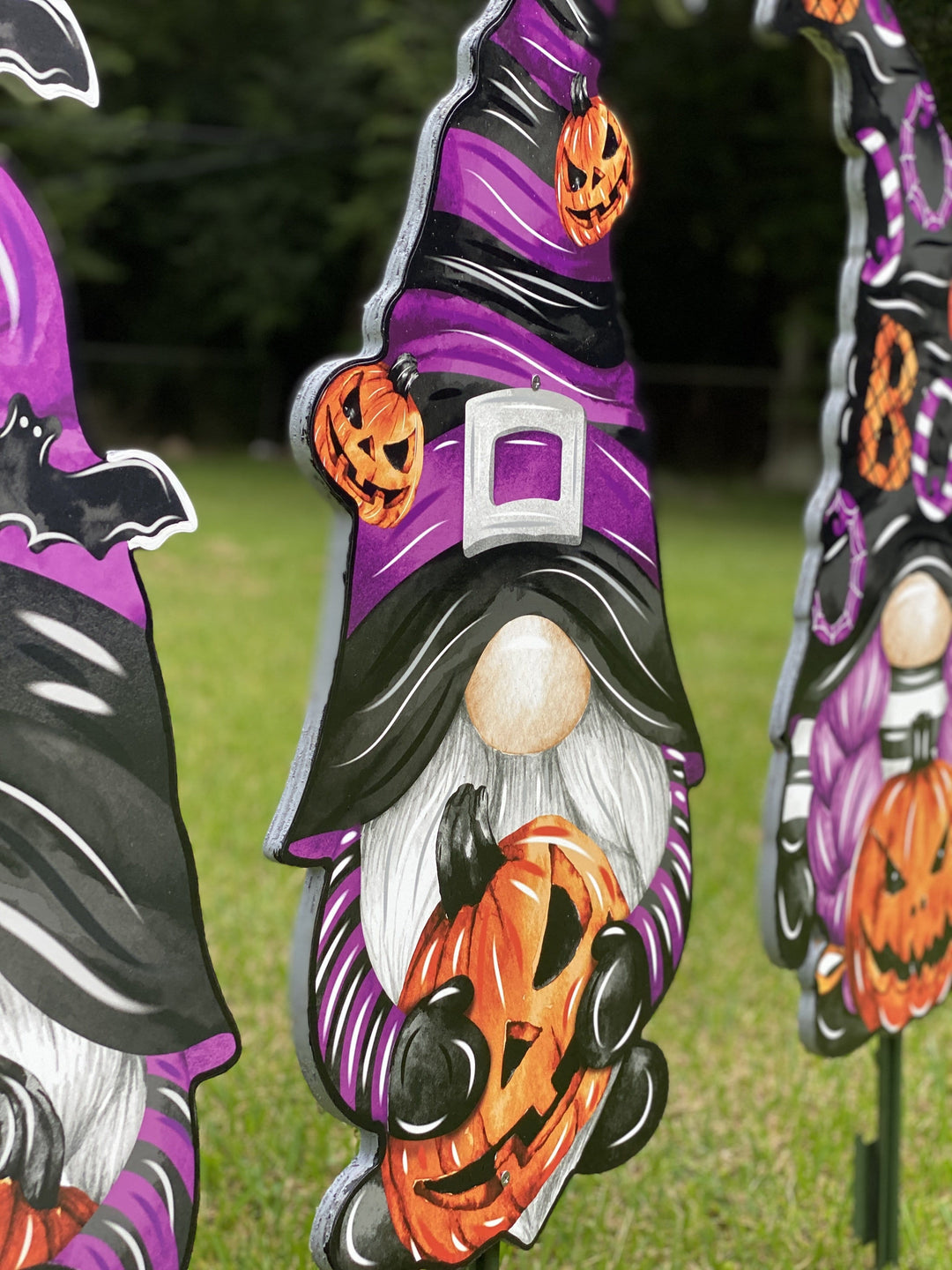 Three Purple Gnomes Halloween Yard Art Decoration-sold separately