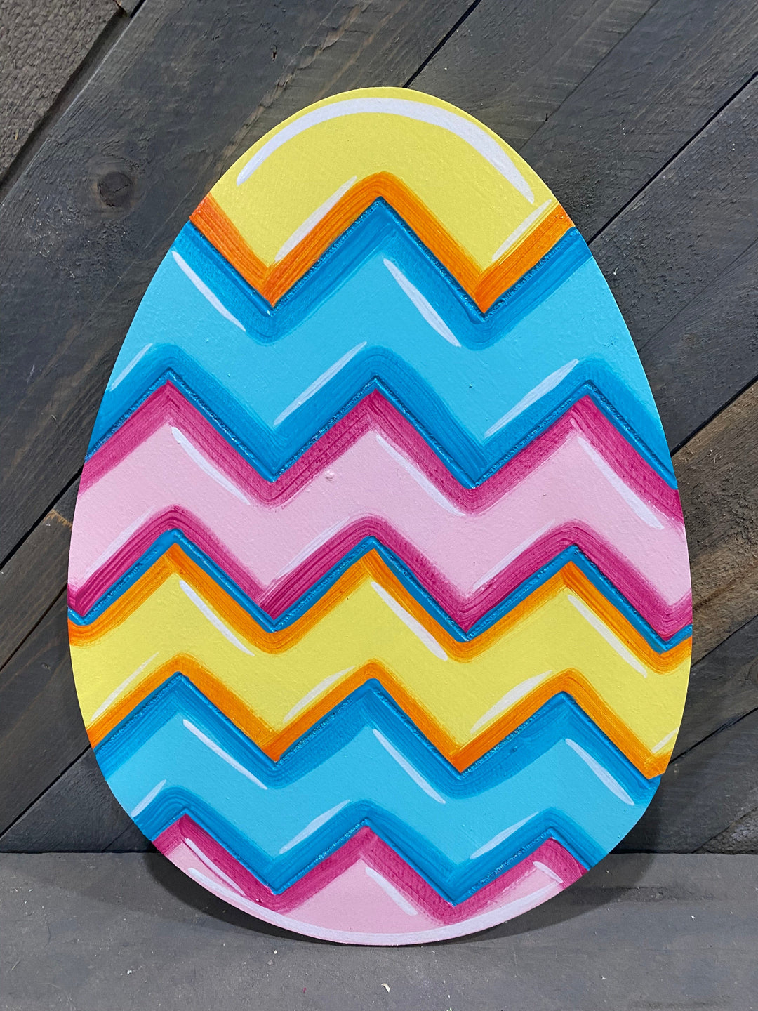 Chevron Style Easter Egg Yard Decoration