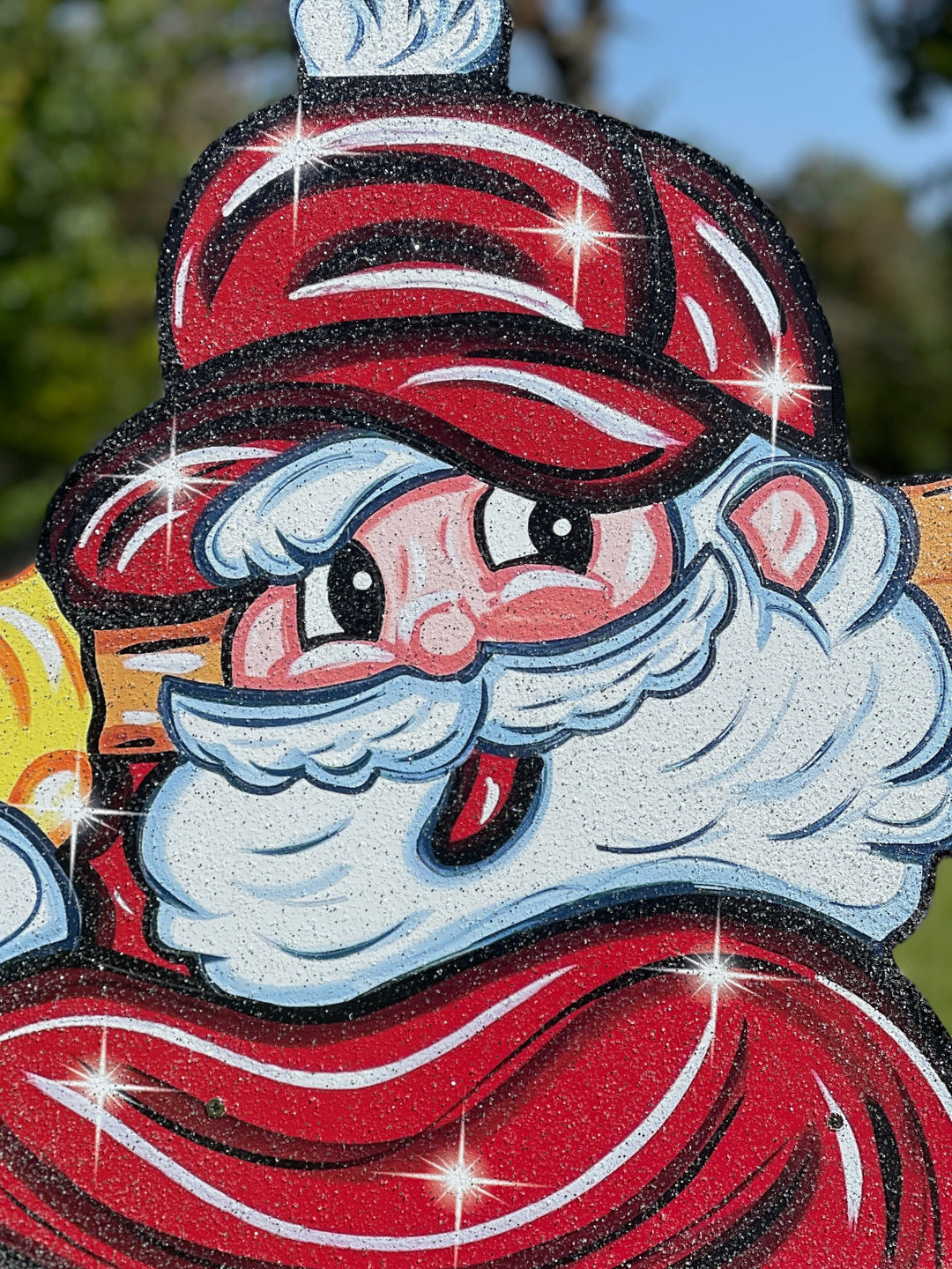 Christmas Baseball Santa Yard Decoration