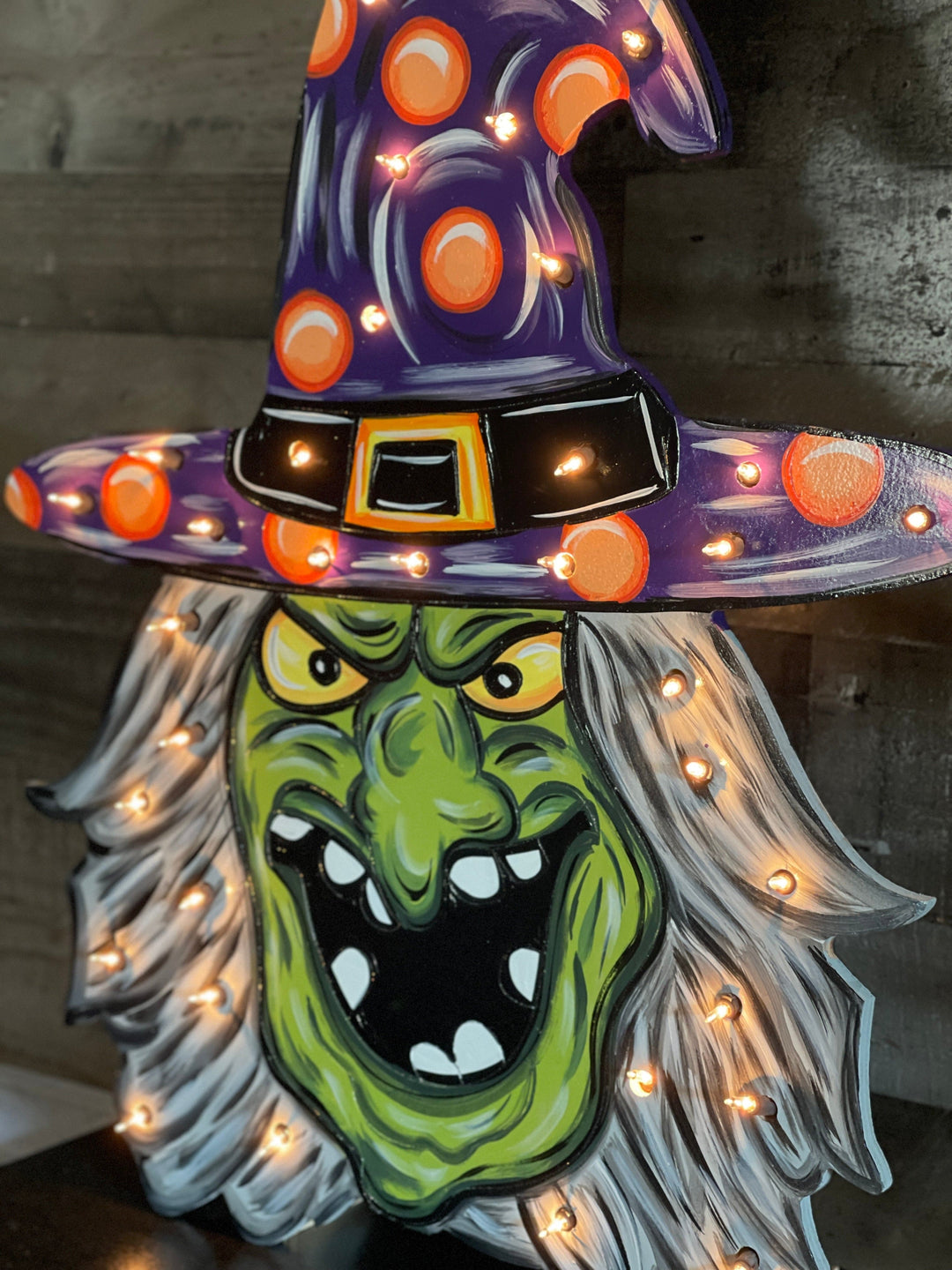 Halloween Witch Face with Happy Halloween Sign Greeter Blank Ready to be Painted By You