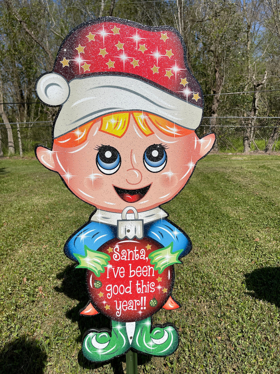 Christmas Elf Yard Art Decoration