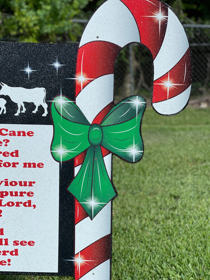 Christmas Candy Cane Sign Outdoor Decoration