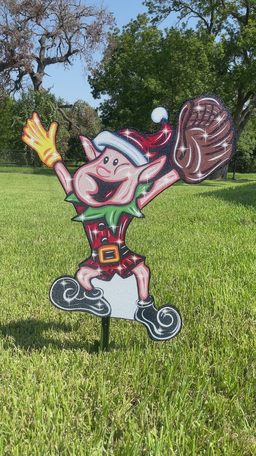 Christmas Baseball Elf Yard Decoration