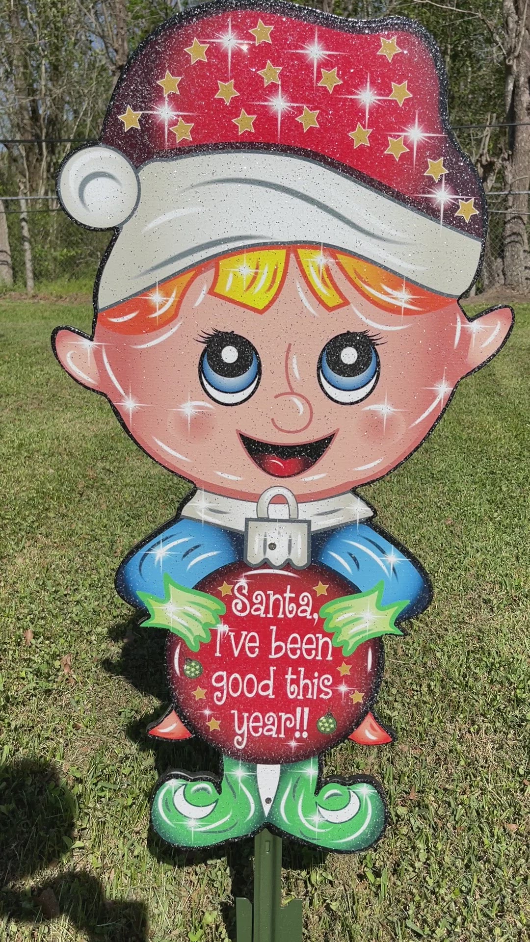 Christmas Elf Yard Art Decoration