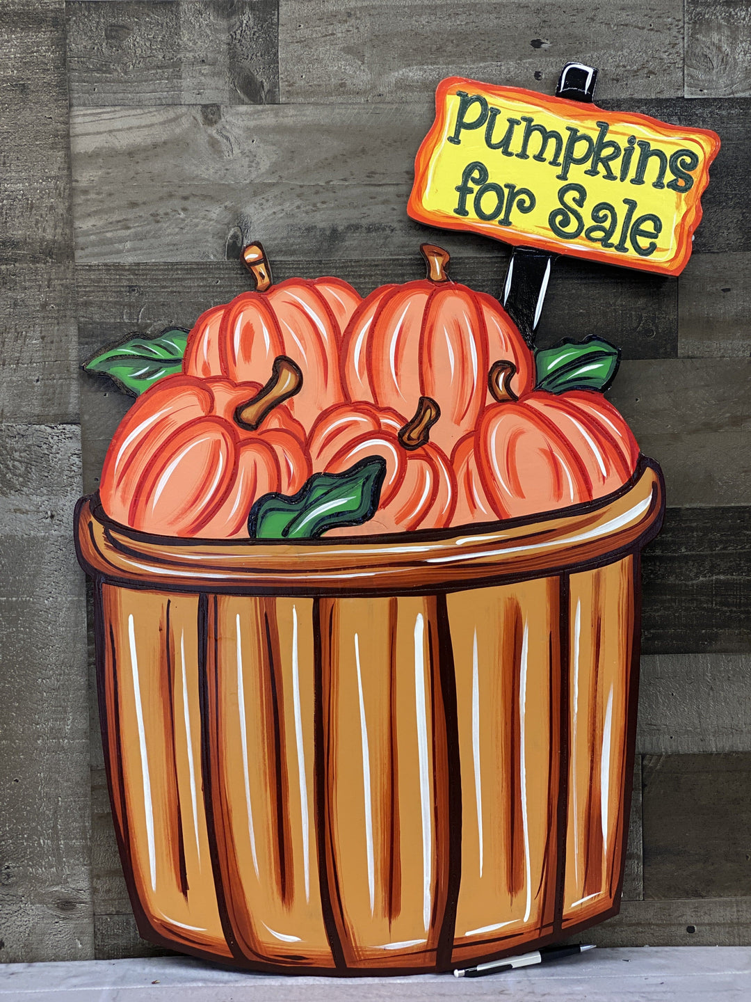 Basket of Pumpkins with Pumpkins for Sale Sign blank Yard Art