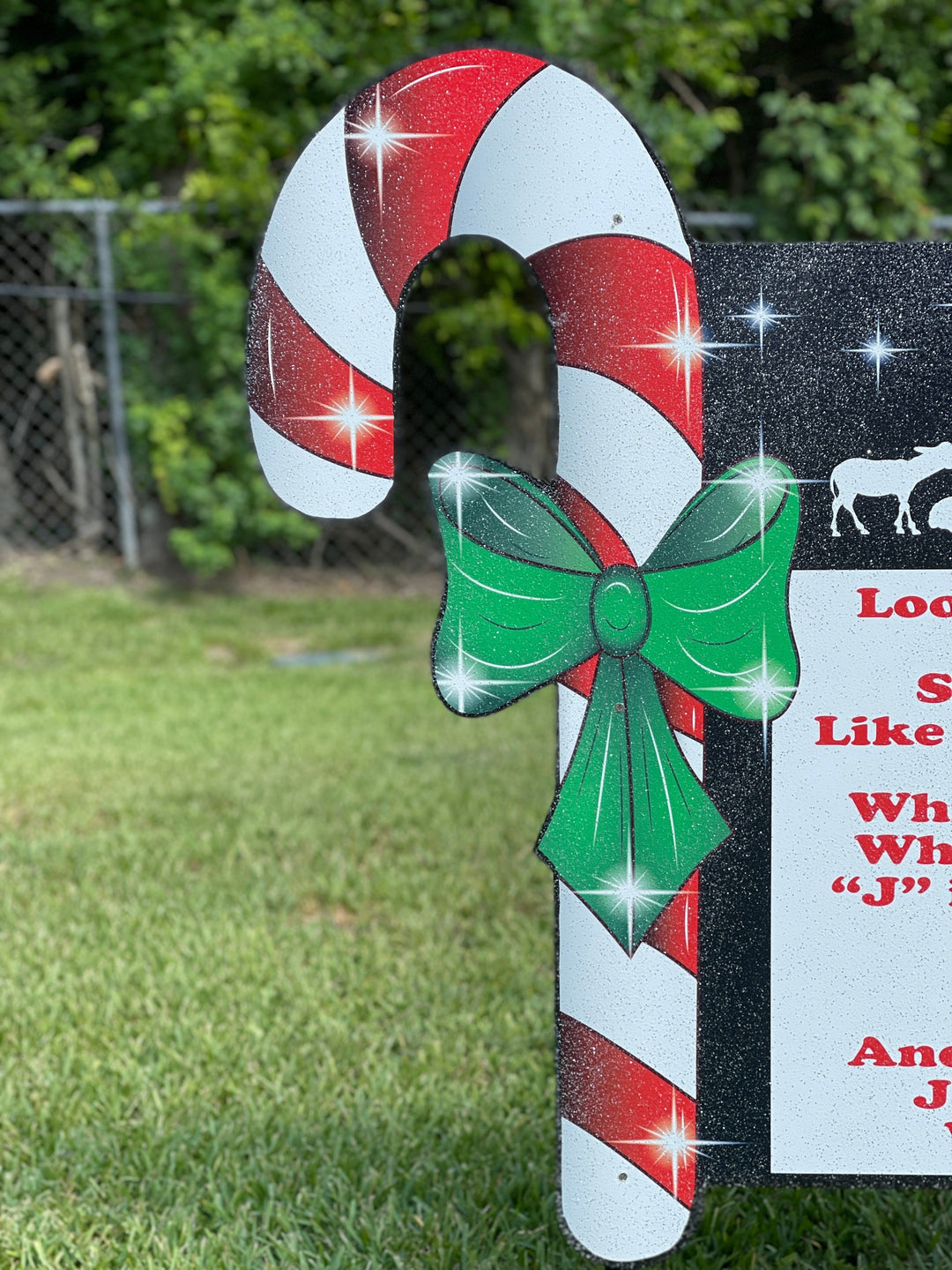 Christmas Candy Cane Sign Outdoor Decoration