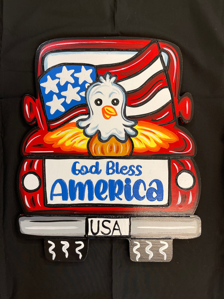 Patriotic Truck with Eagle DIY Blank