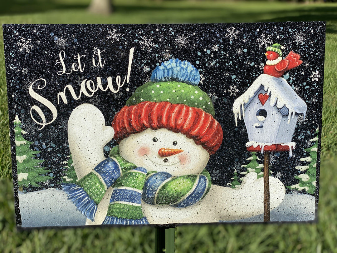 Let It Snow Outdoor Christmas Yard Sign