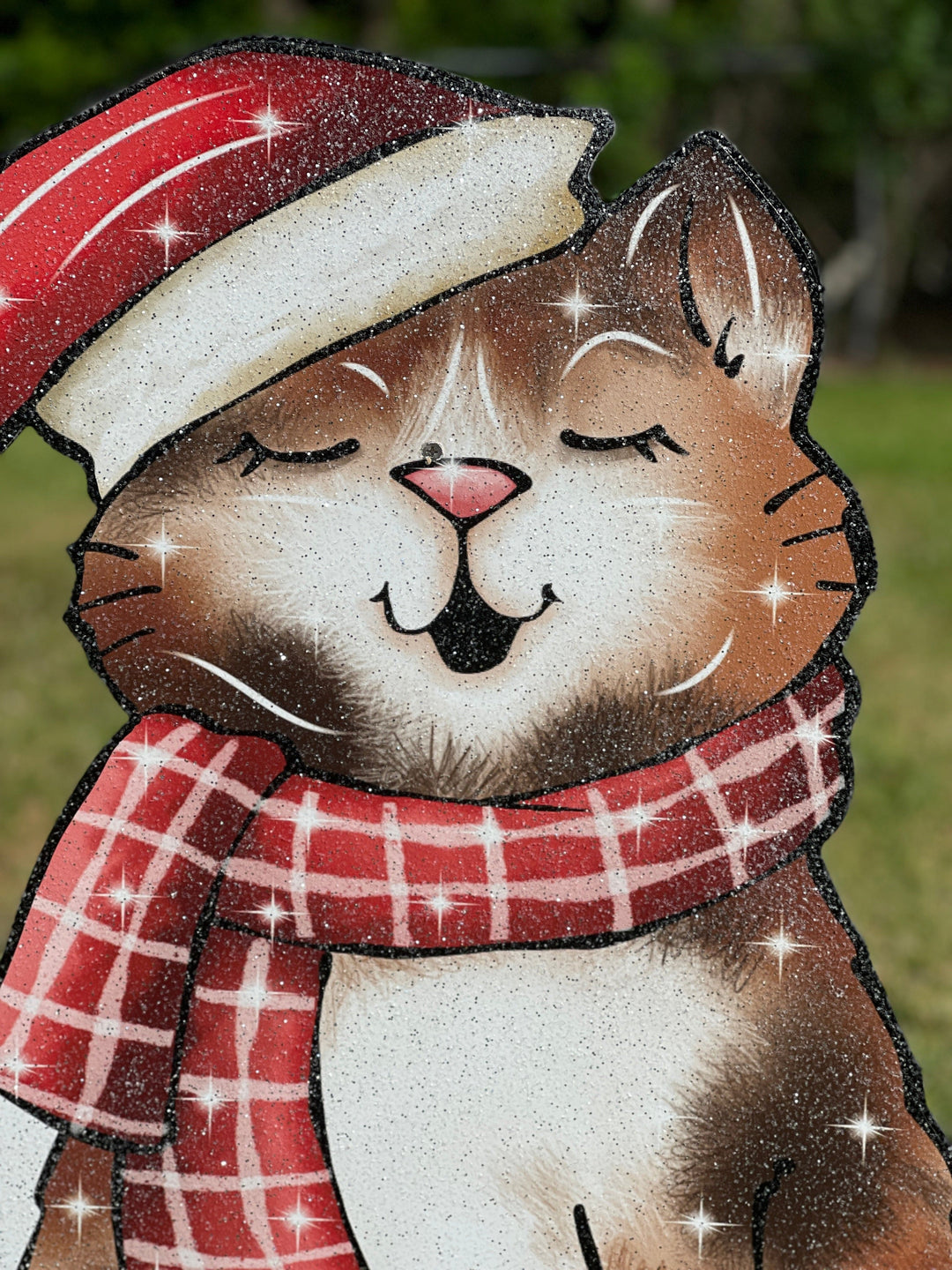 Christmas Singing Kitty Cat Yard Decoration