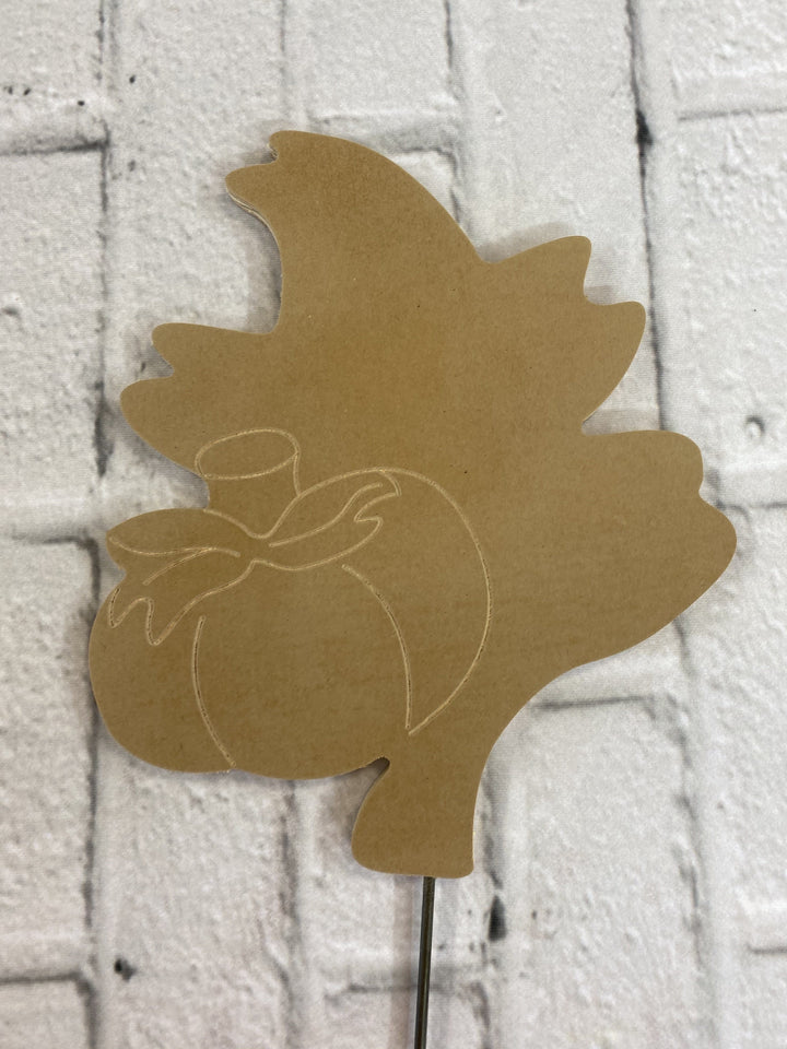 Fall Leaf and pumpkin yard art blank template